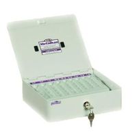 SZUFLADOWA KASETKA JOSEF 25X21X7CM KLUCZ STALOWA BIAŁA