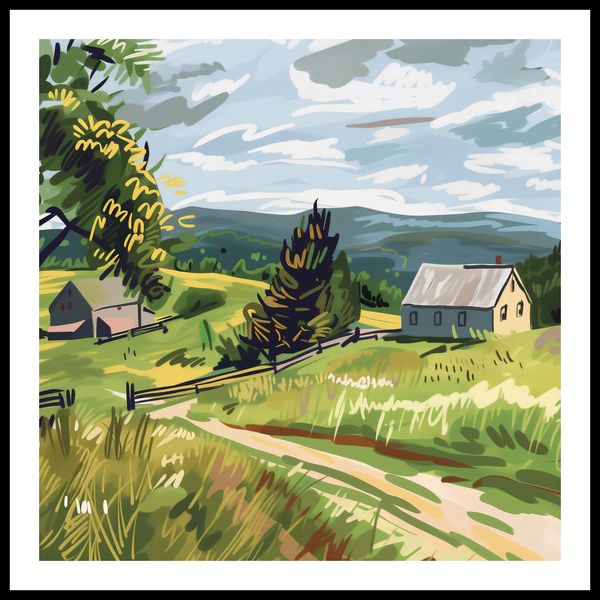 Plakat 80x80cm Bujna Wieś zdjęcie 3