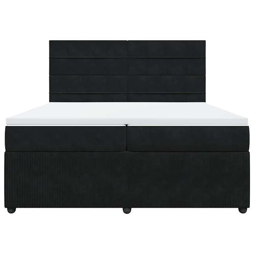 Łóżko kontynentalne z materacem, czarne, aksamit 200x200 cm na Arena.pl