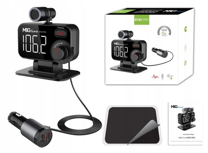 Transmiter FM Bluetooth 5.0 ładowarka USB QC 3.0 zdjęcie 4