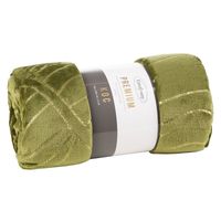 Koc na fotel LUNA3 150X200 oliwkowy + złoty