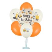 Zestaw balonów na stojaku Plac Budowy Happy Birthday