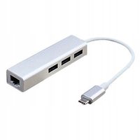 ADAPTER HUB USB-C na 3x USB 3.0 RJ45