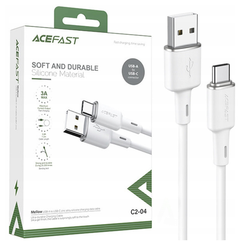 Acefast kabel USB - USB Typ C 1,2m, 3A biały (C2-04 white) na Arena.pl