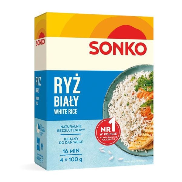 Sonko Ryż biały 400 g (4 x 100 g) zdjęcie 1