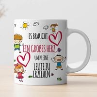 Kubek z nadrukiem dla nauczyciela j. niemieckiego - Es braucht ein Großes Herz