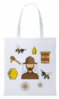 Dla Pszczelarza Na Prezent Torba Eco Biała Shopper Z Nadrukiem Ze Zdjęciem