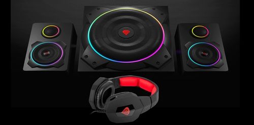 GŁOŚNIKI GRACZA HELIUM 800BT 2.1 ARGB + SŁUCHAWKI na Arena.pl