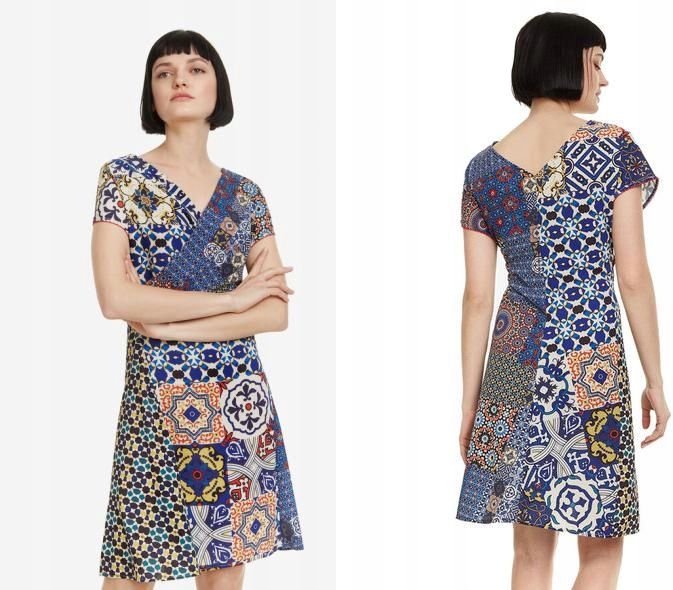 DESIGUAL WZORZYSTA KOLOROWA SUKIENKA (40) zdjęcie 2