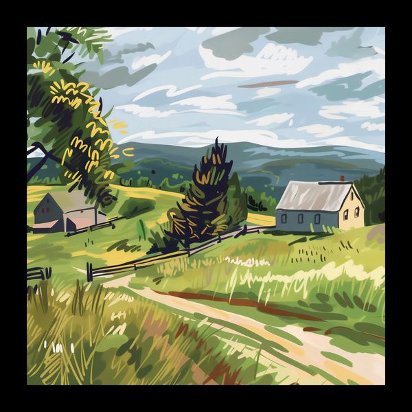 Plakat 20x20cm Bujna Wieś zdjęcie 2