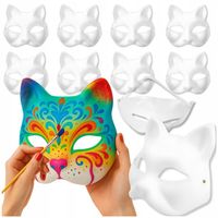Maska kota na twarz do malowania DIY hallowen komplet 10 sztuk maski