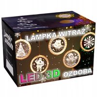 WITRAŻ LAMPKI LED 3D OZDOBA NA OKNO RÓŻNE 21CM MIKOŁAJ CHOINKA