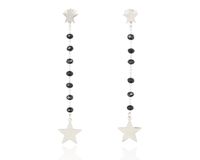 Kolczyki z koralikami i gwiazdkami stal