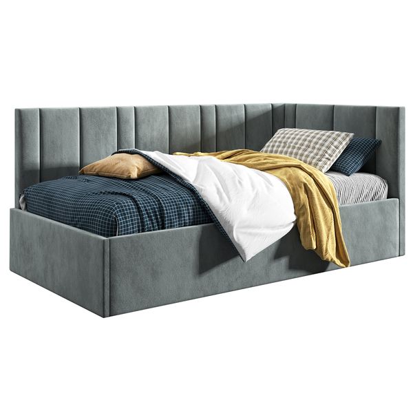 Łóżko młodzieżowe Tapczan 80x200 Supreme Prato Jasny Szary + POJEMNIK zdjęcie 5