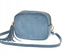 Laura Biaggi torebka listonoszka skóra naturalna zamsz jeans TS04-519