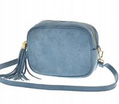 Laura Biaggi torebka listonoszka skóra naturalna zamsz jeans TS04-519
