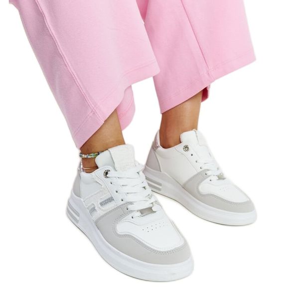 Biało-szare sneakersy na platformie r.40 zdjęcie 1