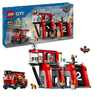 LEGO CITY REMIZA STRAŻACKA Z WOZEM STRAŻACKIM ZESTAW KLOCKÓW KLOCKI MIASTO