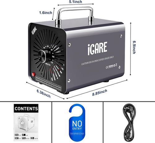 Generator ozonu ICARE 30000 Mg/h, ‎45W, 45 dB, 16,3 x 21,5 x 16 cm, szary na Arena.pl