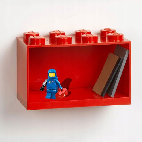 lego - półka w kształcie klocka z ośmioma wypustkami - czerwona na Arena.pl