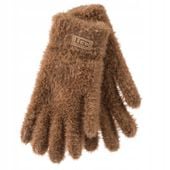 RĘKAWICZKI damskie ciepłe wygodne brązowe z wełną futerko alpaka