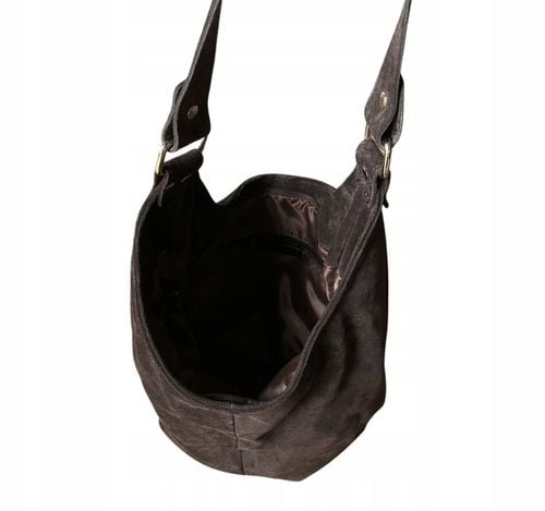 CZEKOLADOWA ZAMSZOWA TOREBKA WOREK BRĄZOWA TOREBKA ZAMSZ NATURALNY ZAMEK na Arena.pl