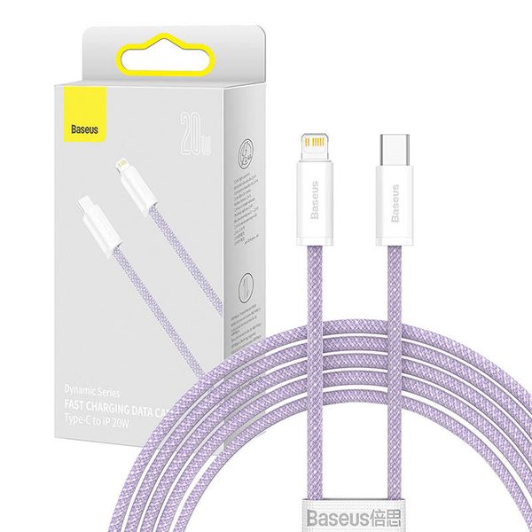 kabel usb-c do lightning baseus dynamic series, 20w, 2m (fioletowy) zdjęcie 1