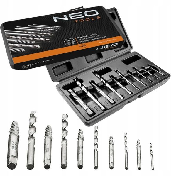 NEO KOMPLET ZESTAW WYKRĘTAKÓW DO ZERWANYCH URWANYCH ŚRUB + WALIZKA 09-609 zdjęcie 1