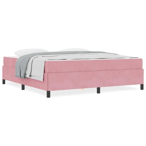 Ramka łóżka z materacem Różowy i biały 180 x 200 cm Aksamit na Arena.pl