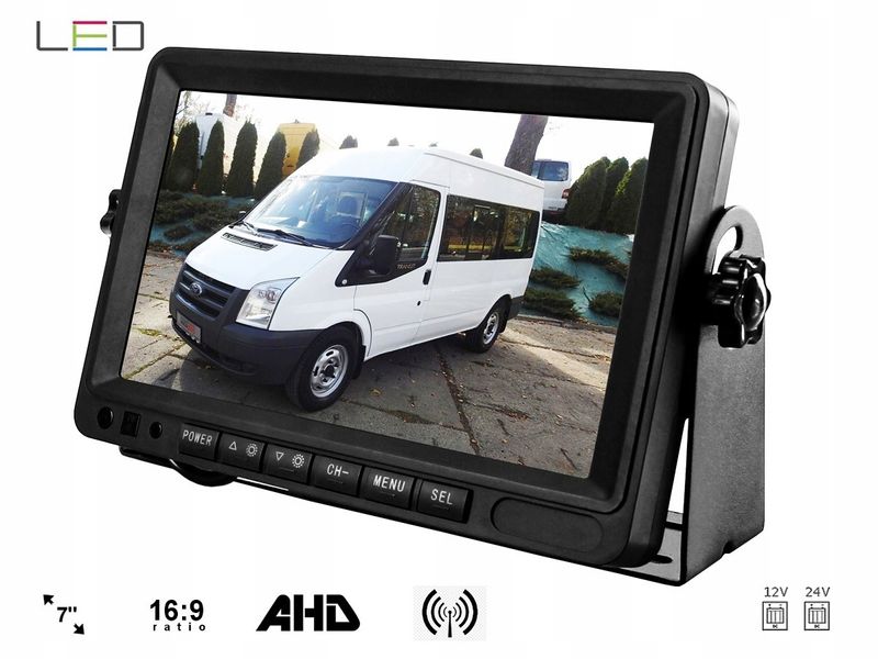 Monitor samochodowy 7'' kamera bezprzewodowa zdjęcie 2