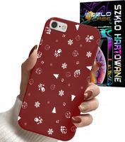 ETUI DO IPHONE 6 6s - ŚWIĄTECZNE WZORY CHOINKA MIKOŁAJ + SZKŁO
