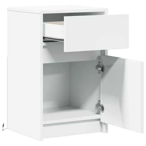 Szafka nocna z LED, biała, materiał drewnopochodny na Arena.pl