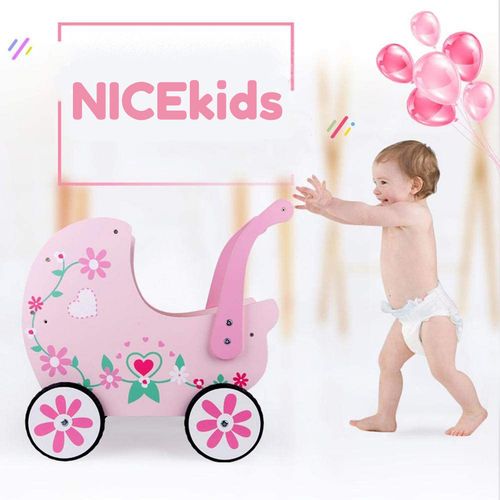 wózek drewniany różowy na Arena.pl