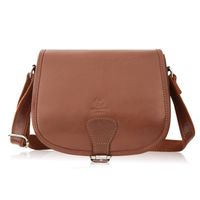 torebka damska skórzana listonoszka ze skóry licowej koniakowa