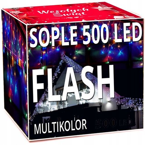 SOPLE FLASH 500 LED ZEWNĘTRZNE MULTIKOLOR KOLOROWE lampki z Flashem na Arena.pl