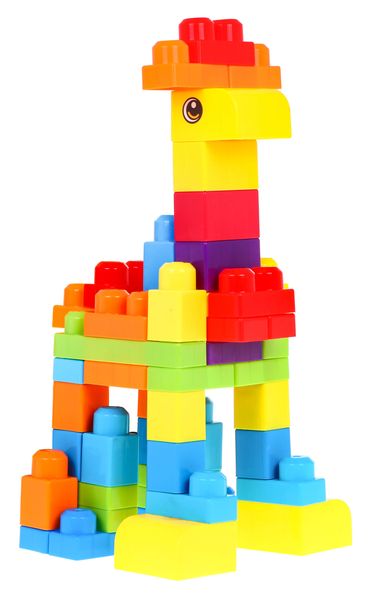 Zestaw Klocków Konstrukcyjnych Dla Dzieci 68 El. Zwierzątka Zoo + Naklejki zdjęcie 2