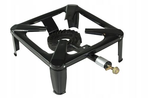 ŻELIWNY TABORET GAZOWY PALNIK 40x40cm ZESTAW REDUKTOR WĄŻ SOLIDNY WYTRZYMA na Arena.pl