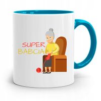 Kubek Błękitny Dzień Babci Super Babcia Prezent Z Nadrukiem Ze Zdjęciem