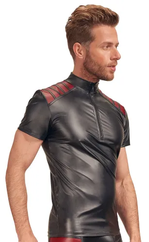 nek koszulka czarna matowa z czerwonymi wstawkami 2xl, stojka, zamek na Arena.pl