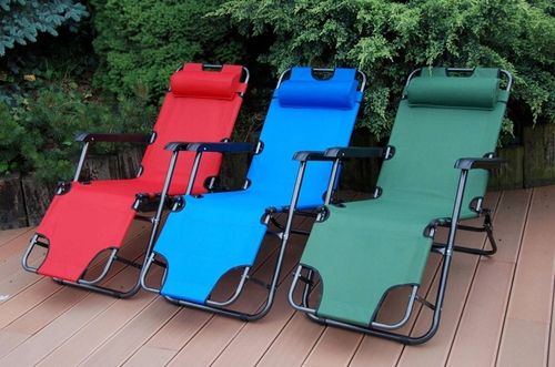 LEŻAK OGRODOWY SKŁADANY REGULOWANE KRZESŁO TURYSTYCZNE PLAŻOWE Z ZAGŁÓWKIEM na Arena.pl