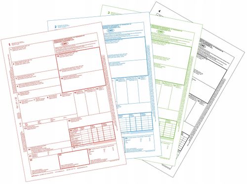 cmr list przewozowy 100 kartek - 4 odcinki - 25 kompletów na Arena.pl