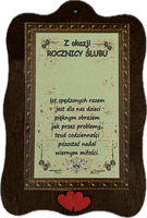 deska ROCZNICA ŚLUBU do wypisania   21 x 14 cm.     P497,P496