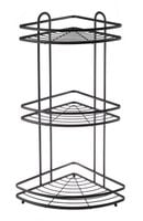 Regał narożny półka łazienkowa narożna 3 półki NIVES czarny mat