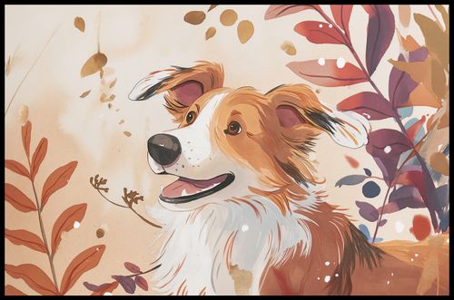 Plakat 91,5x60cm Collie Jesienną Porą na Arena.pl