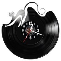 Zegar ścienny z płyty winylowej Kot 542.14