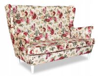 Sofa kanapa uszak Ari Print skandynawska nie rozkładana  róże