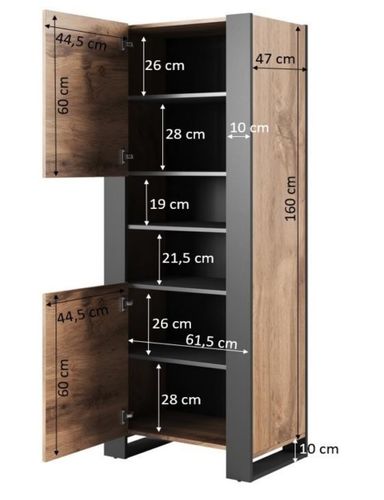 Witryna WOOD dąb wotan / antracyt na Arena.pl
