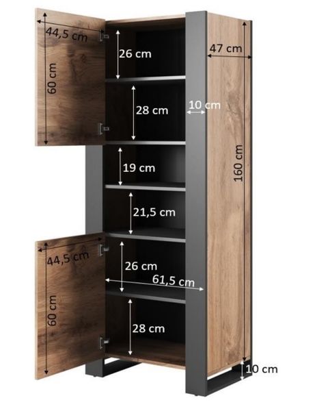 Witryna WOOD dąb wotan / antracyt zdjęcie 4