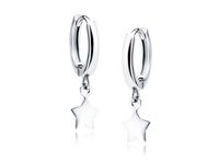 SREBRNE KOLCZYKI GŁADKIE KÓŁKA WISZĄCE GWIAZDKI