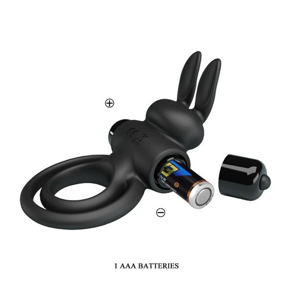 Pretty Love - Vibrant Penis Ring Iii Black zdjęcie 7